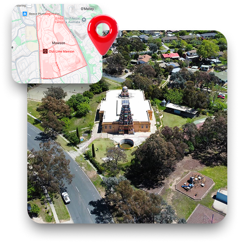 Skip Bin Hire Mawson with local landmark and service area map for same-day waste removal