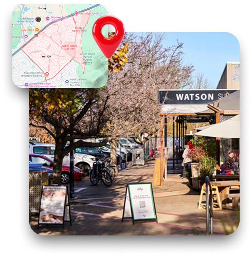 Skip Bin Hire Watson service area map showing Watson inner north streets and local waste removal coverage