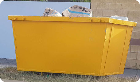 Full skip bin ready for collection in Macquarie after handling high-volume household and renovation waste